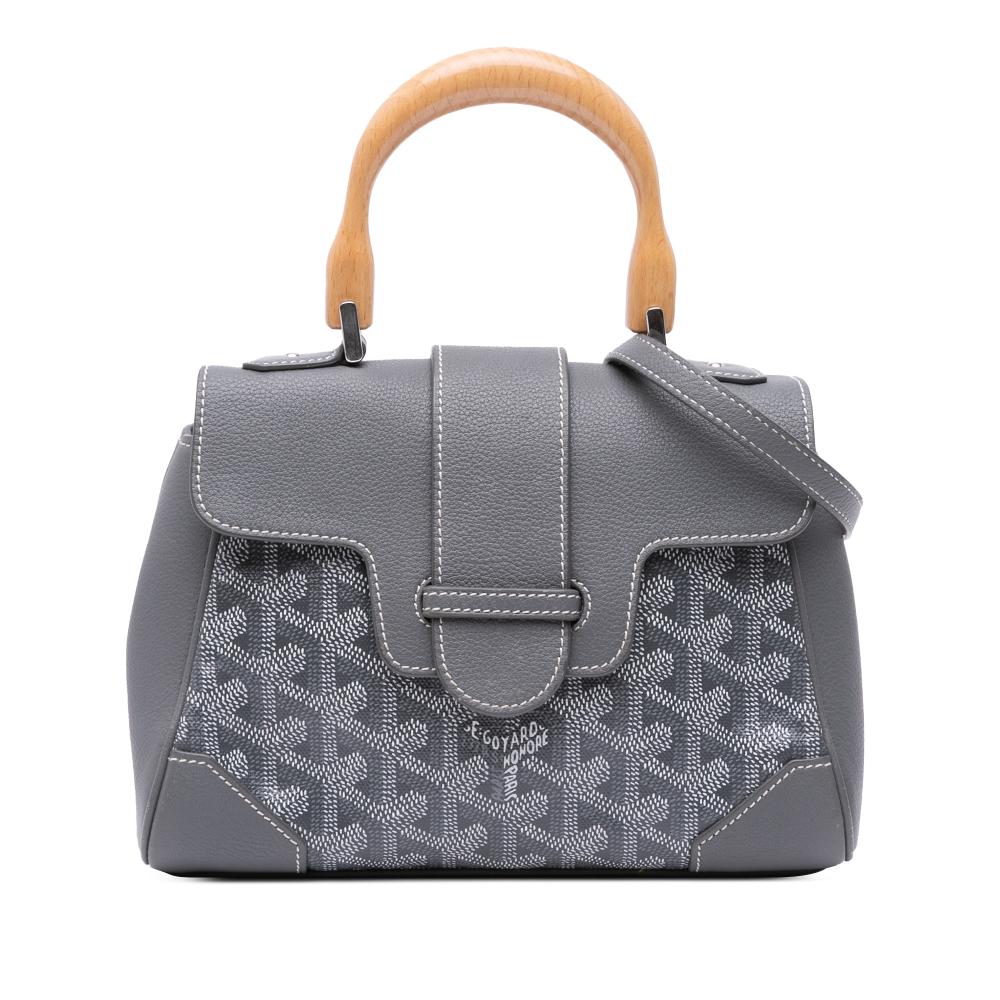 Goyard AB Goyard Gray Coated Canvas Fabric Mini Goyardine Saigon Souple France