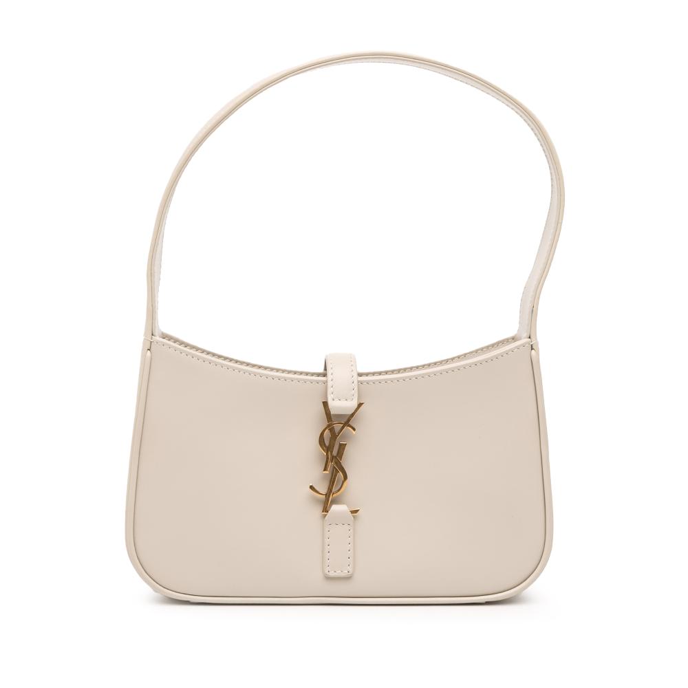 Saint Laurent AB Saint Laurent White Calf Leather Mini Smooth skin Le 5 a 7 Hobo Italy