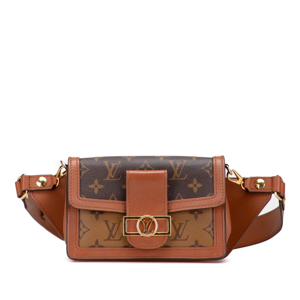 Louis Vuitton B Louis Vuitton Brown Monogram Canvas Fabric Monogram Reverse Dauphine Bumbag Spain