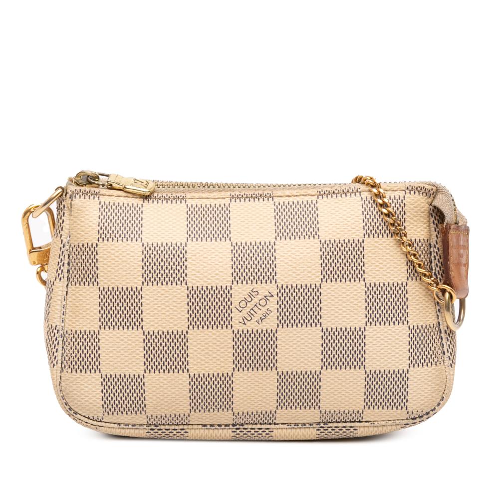 Louis Vuitton B Louis Vuitton White Damier Canvas Fabric Damier Azur Mini Pochette Accessoires France
