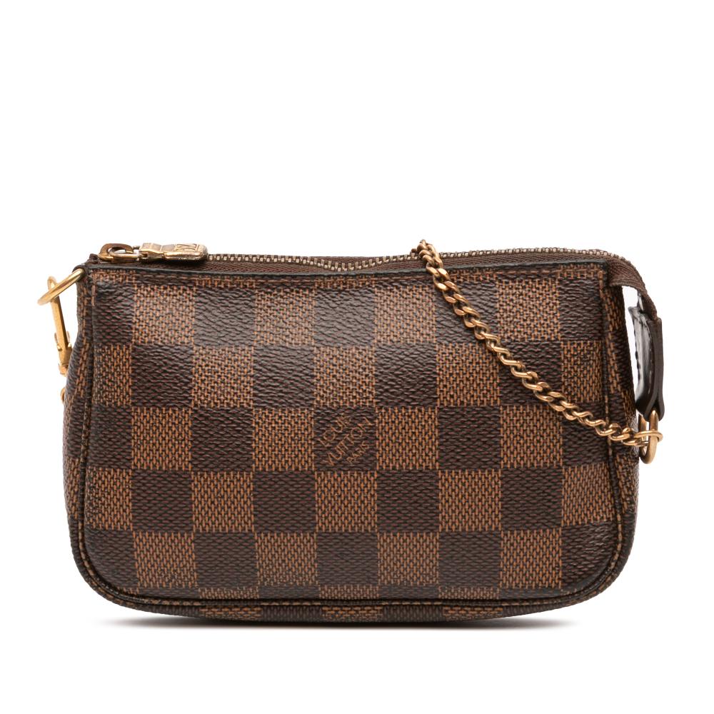Louis Vuitton AB Louis Vuitton Brown Damier Canvas Fabric Damier Ebene Mini Pochette Accessoires France