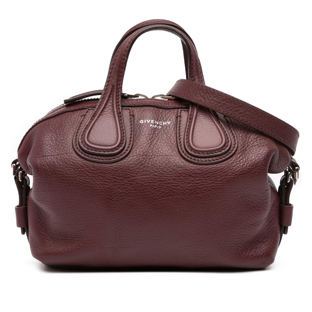 Givenchy B Givenchy Red Burgundy Calf Leather Micro Nightingale Satchel Italy