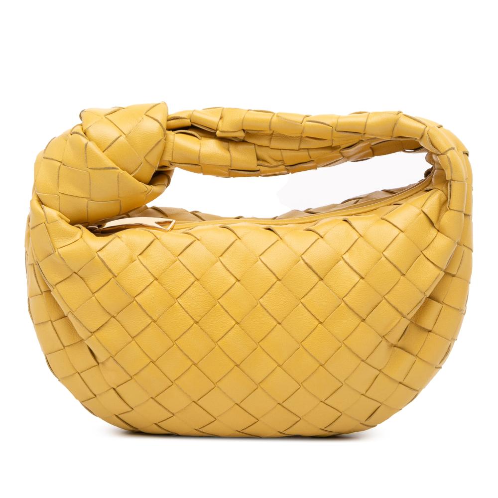 Bottega Veneta AB Bottega Veneta Yellow Mustard Nappa Leather Leather Mini Nappa Intrecciato Jodie Italy