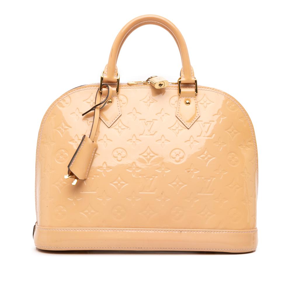 Louis Vuitton B Louis Vuitton Brown Nude Vernis Leather Leather Monogram Vernis Alma PM France