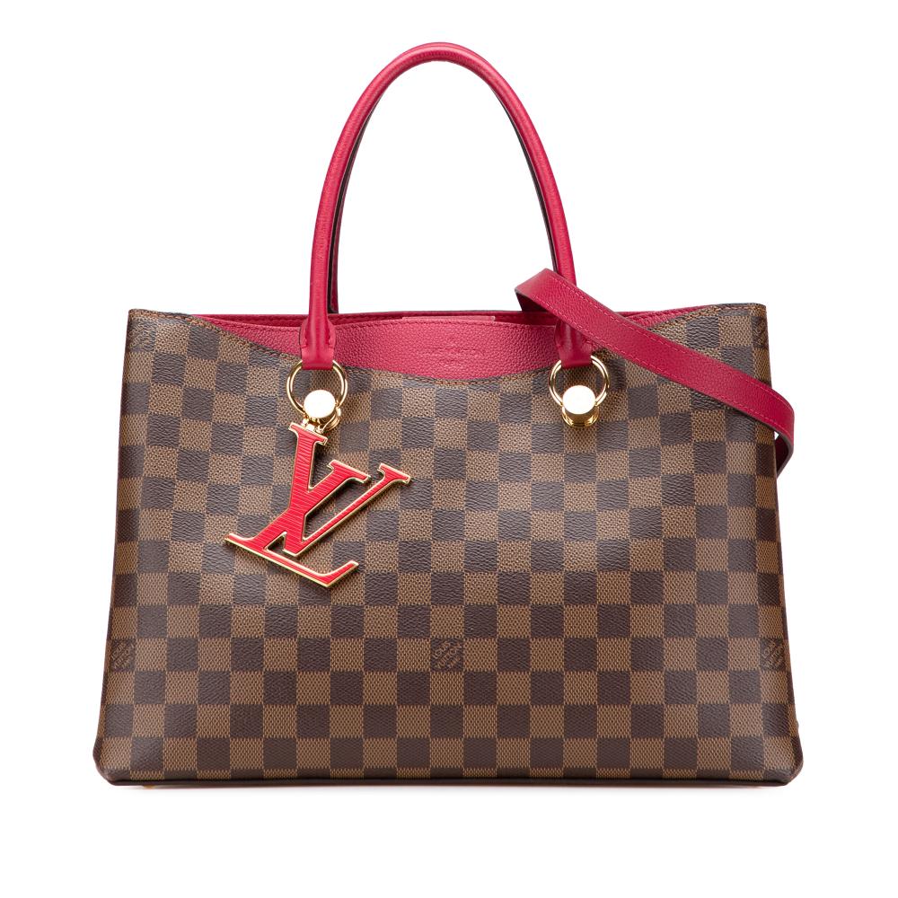 Louis Vuitton B Louis Vuitton Brown with Red Damier Canvas Canvas Damier Ebene Riverside France