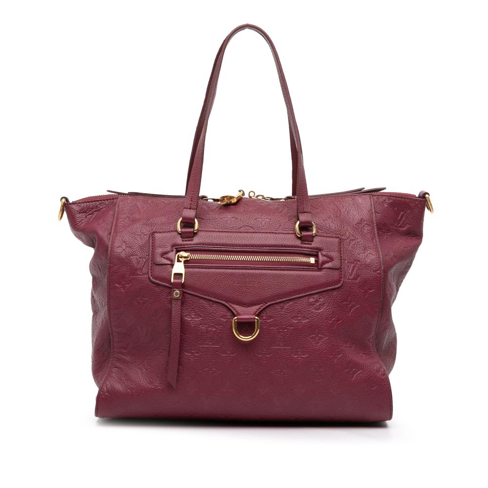 Louis Vuitton B Louis Vuitton Red Bordeaux Monogram Empreinte Leather Lumineuse PM France