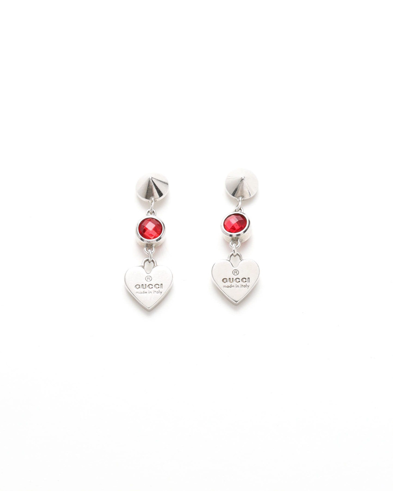 Gucci Dangling Silver Heart Earrings