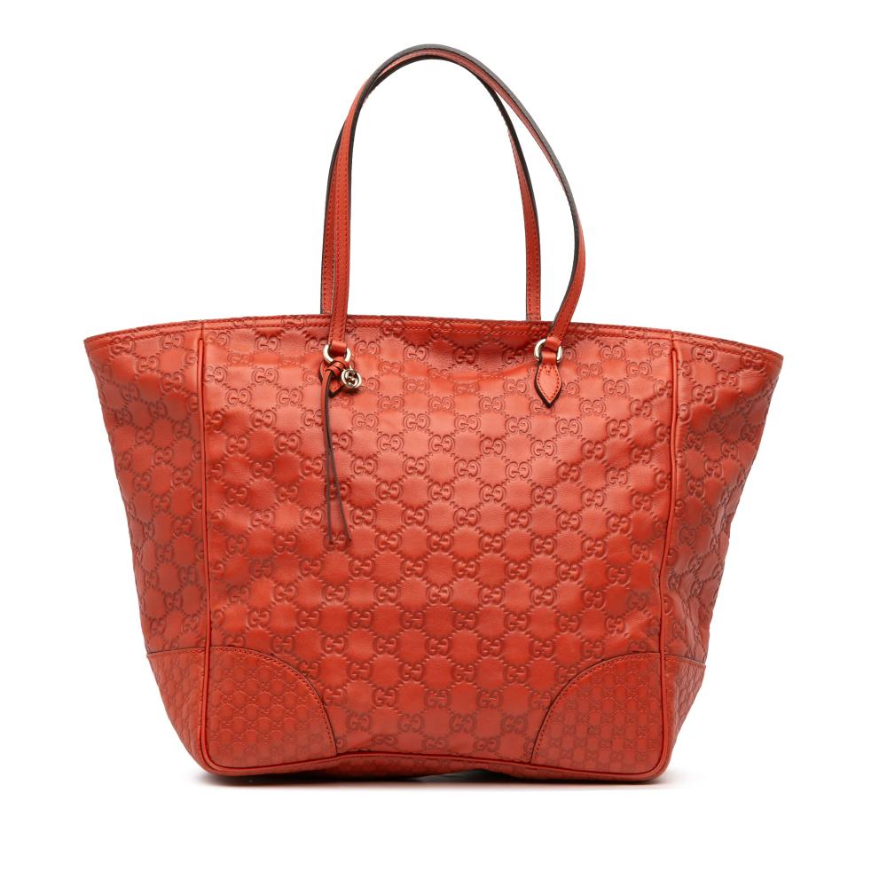 Gucci B Gucci Orange Calf Leather Guccissima Bree Tote Italy