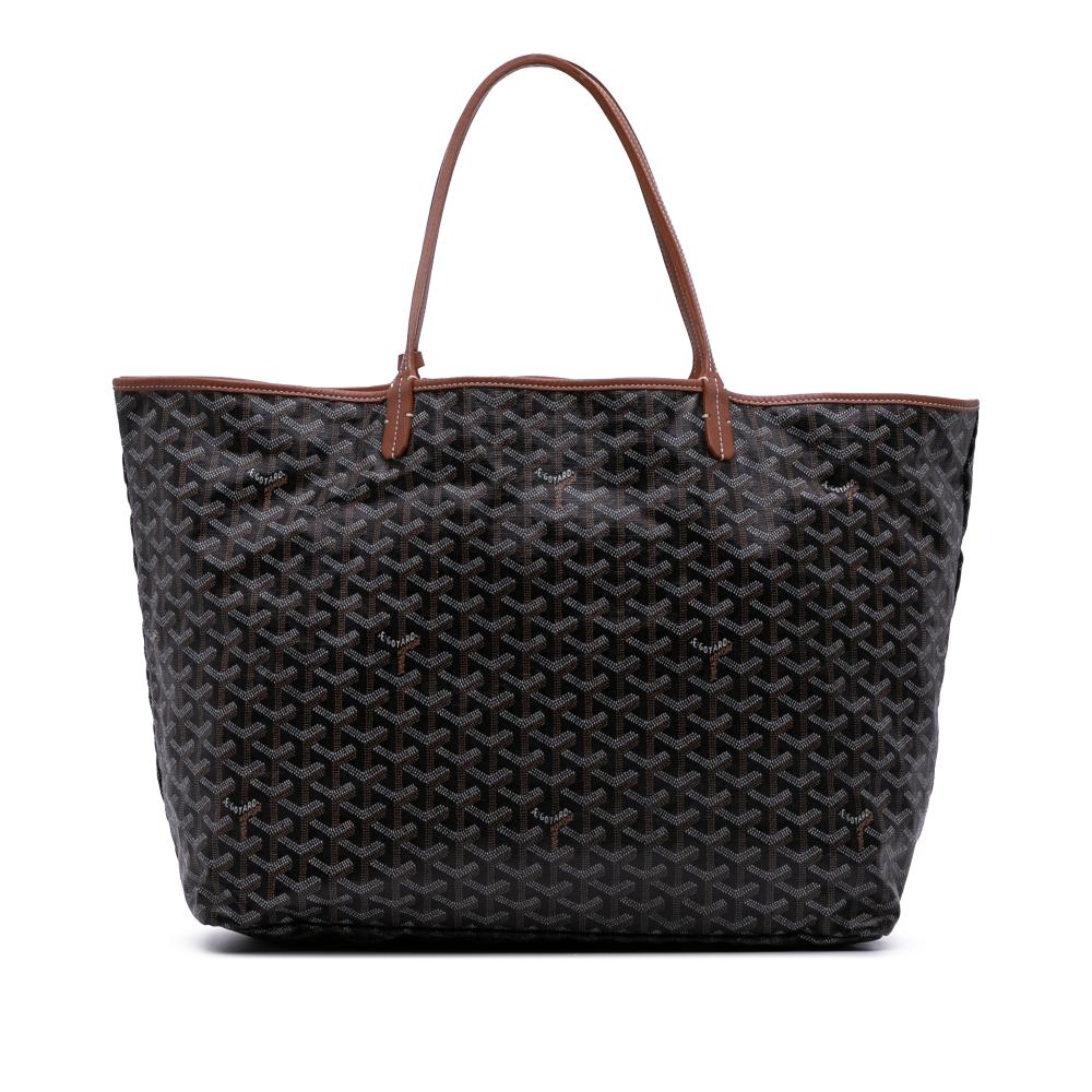 Goyard B Goyard Black Coated Canvas Fabric Goyardine Saint Louis GM France