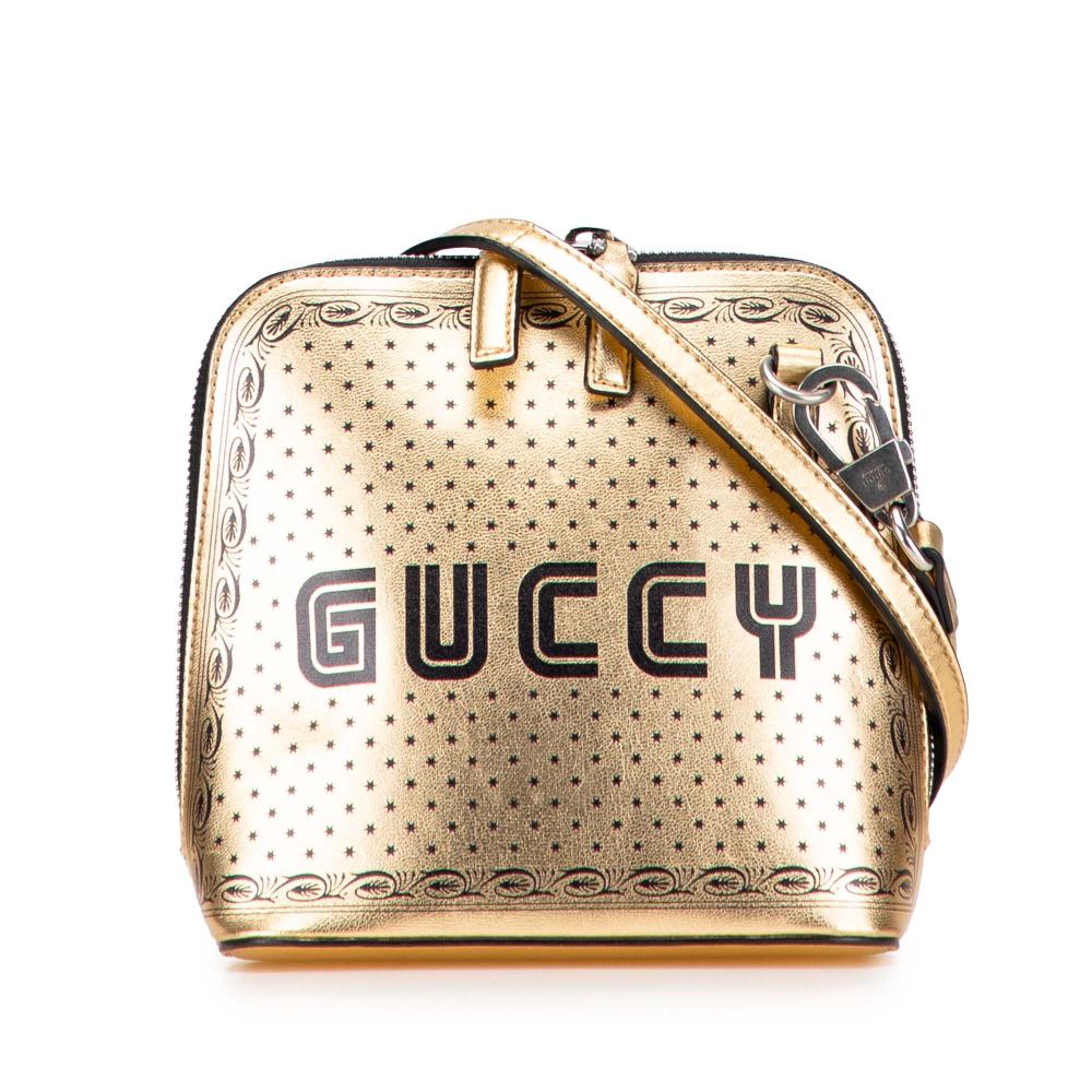 Gucci B Gucci Gold Calf Leather Mini skin Guccy Sega Crossbody Italy