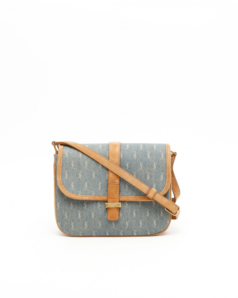 Saint Laurent Monogram Denim Crossbody Bag