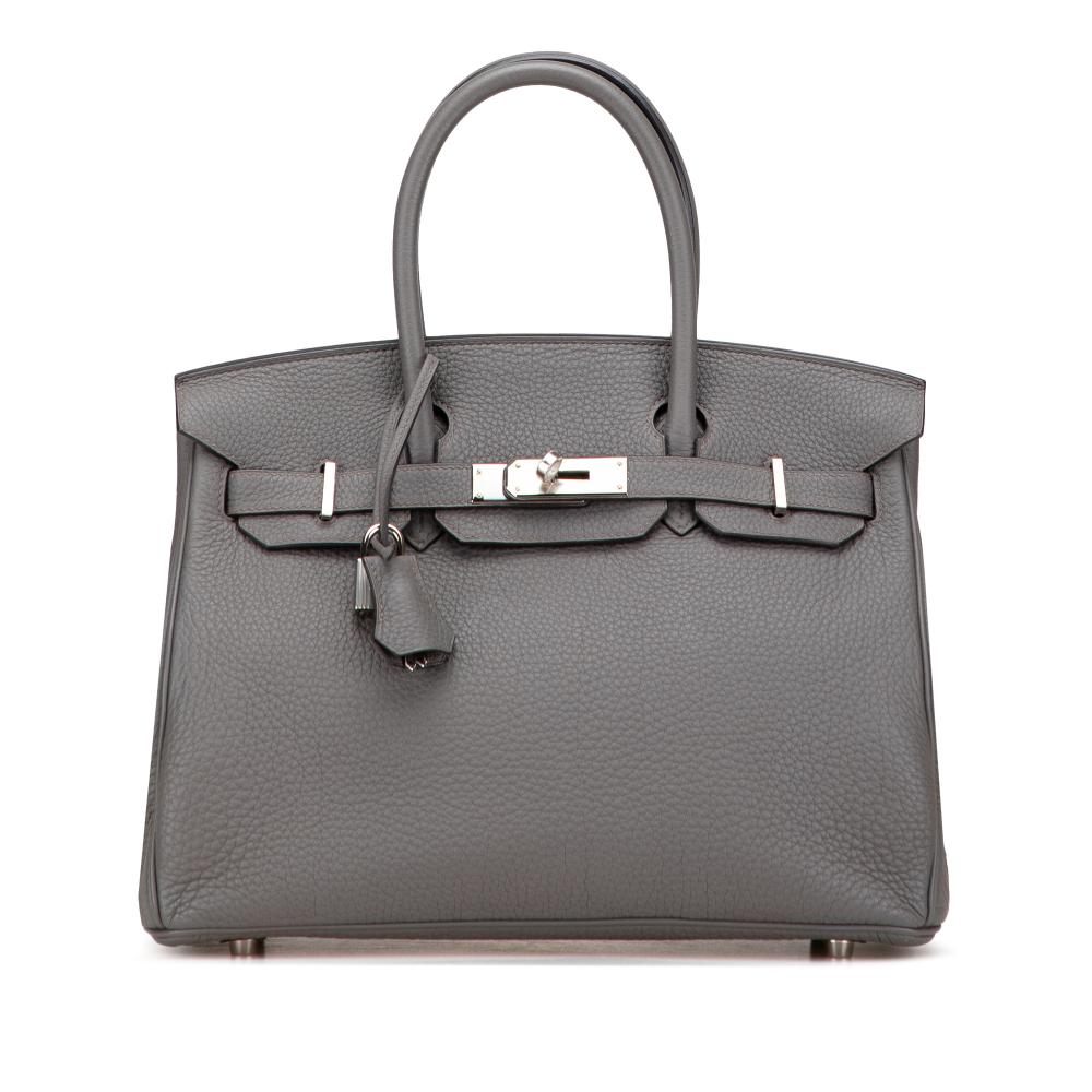 Hermès AB Hermès Gray Calf Leather Togo Birkin Retourne 30 France