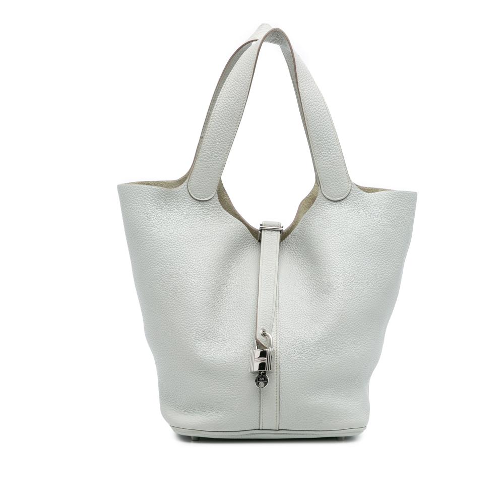 Hermès B Hermès Blue Light Blue Calf Leather Clemence Picotin Lock 26 France