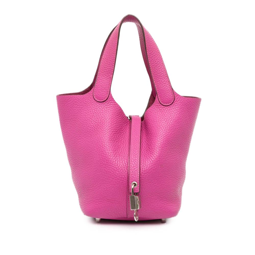 Hermès B Hermès Pink Hot Pink Calf Leather Clemence Picotin Lock 18 France