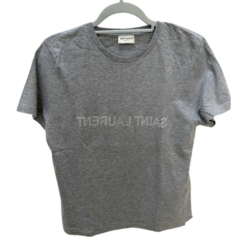 Saint Laurent T-shirt en coton à imprimé Reverse Logo