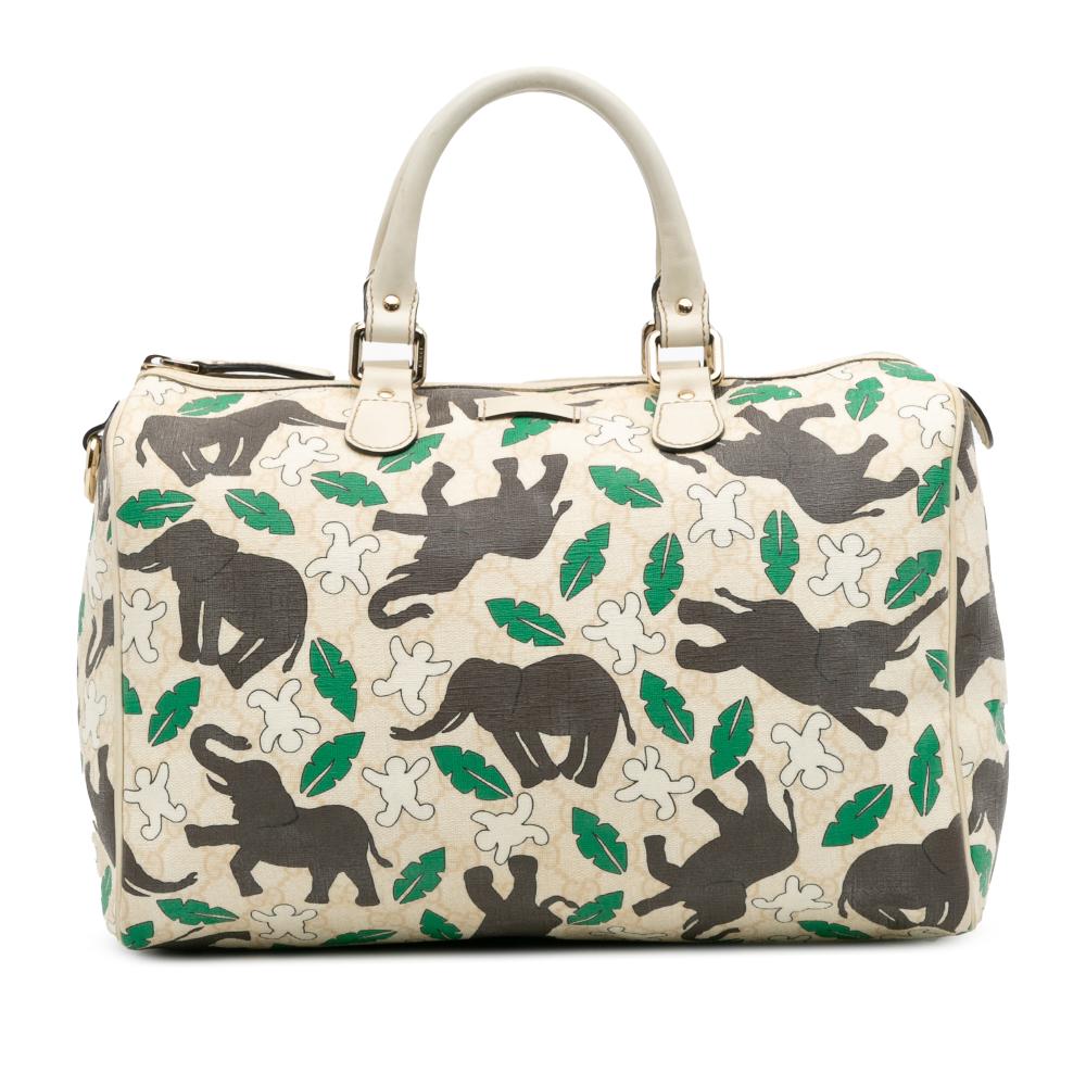 Gucci B Gucci Brown Beige Coated Canvas Fabric Limited Edition GG Supreme Joy Snowman In Africa Italy