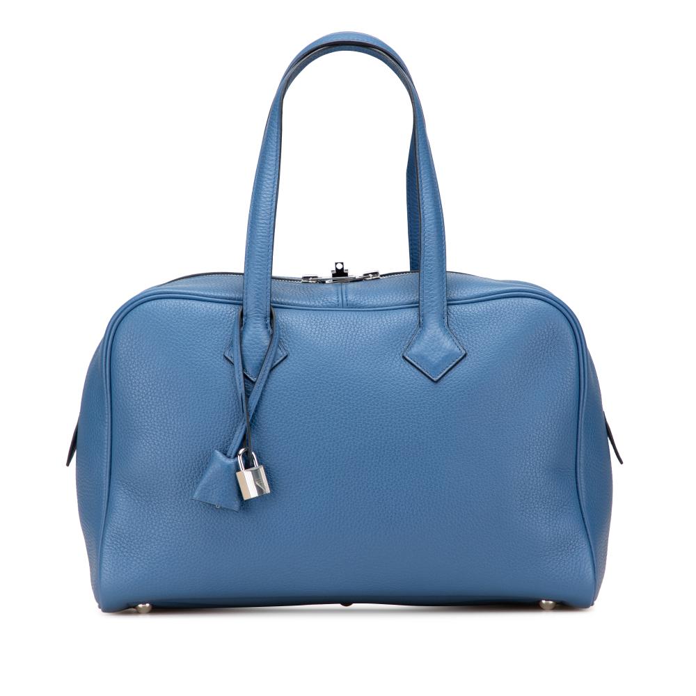 Hermès AB Hermès Blue Calf Leather Clemence Victoria II 35 France