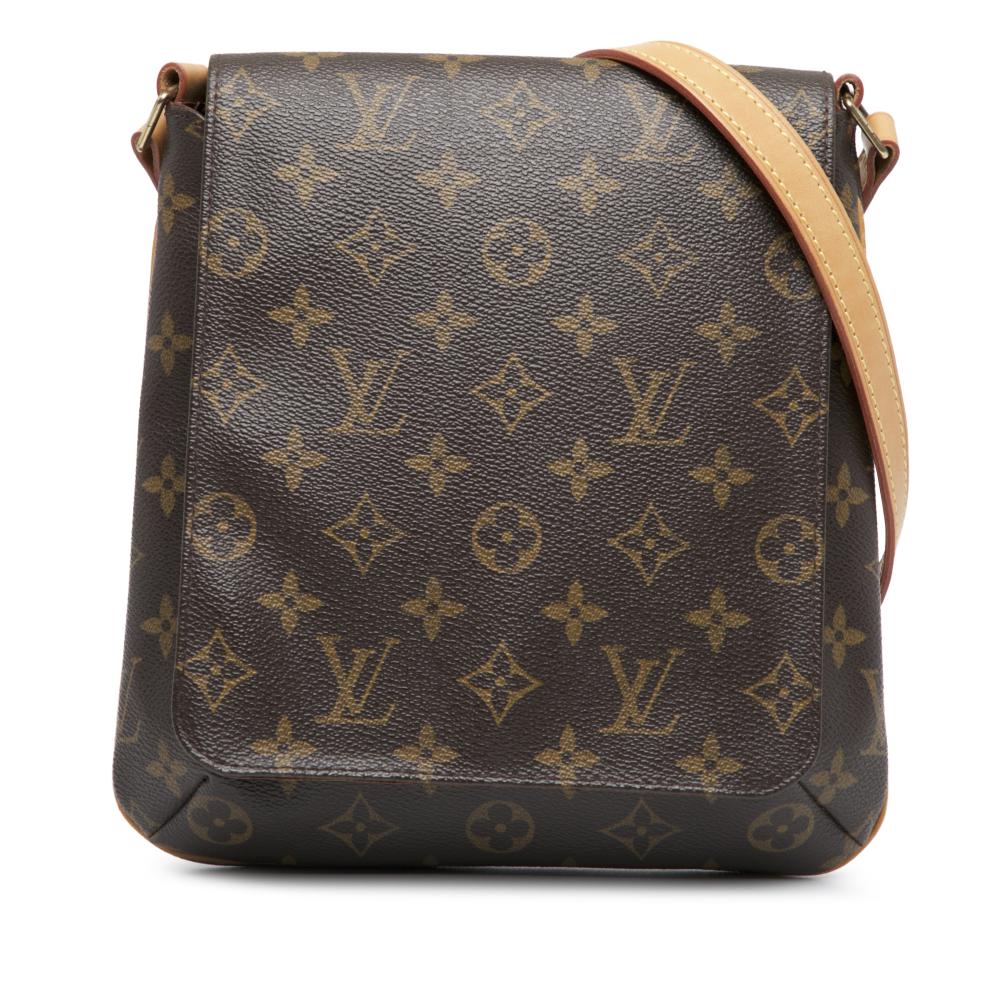 Louis Vuitton B Louis Vuitton Brown Monogram Canvas Fabric Monogram Musette Salsa PM Long Strap United States