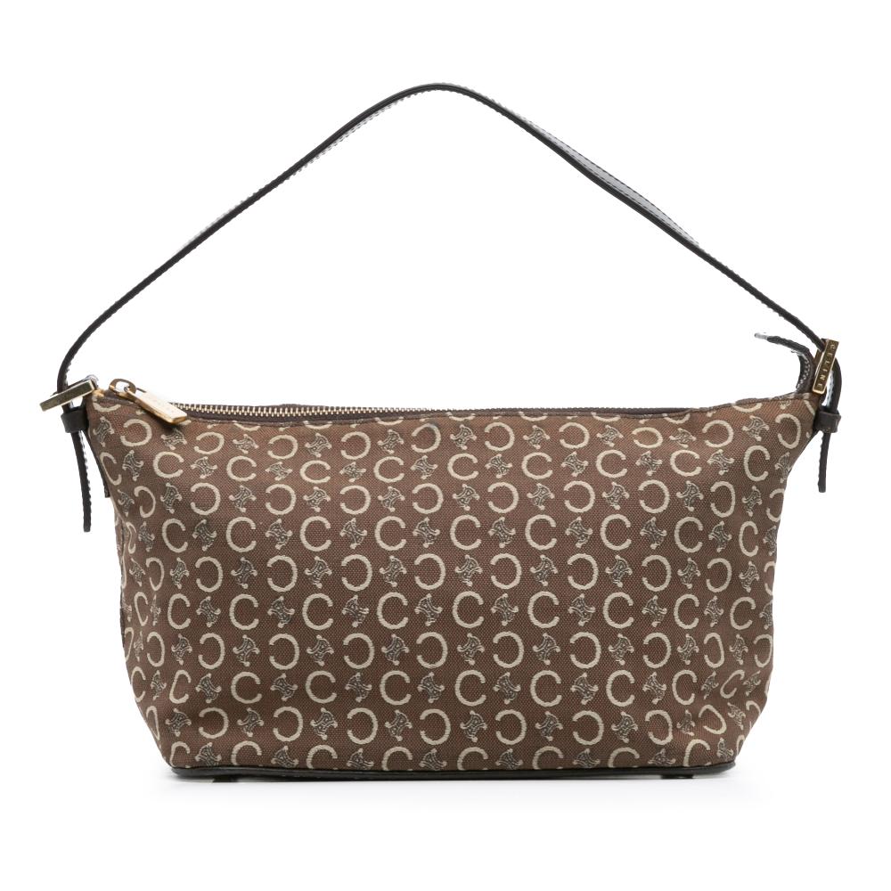 Celine B Celine Brown Canvas Fabric C Macadam Shoulder Bag Italy