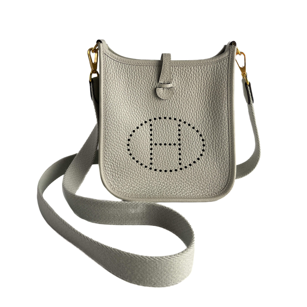 Hermès Evelyne 16 TPM Taurillon Clemence Leather Amazone Hobo Crossbody Grey