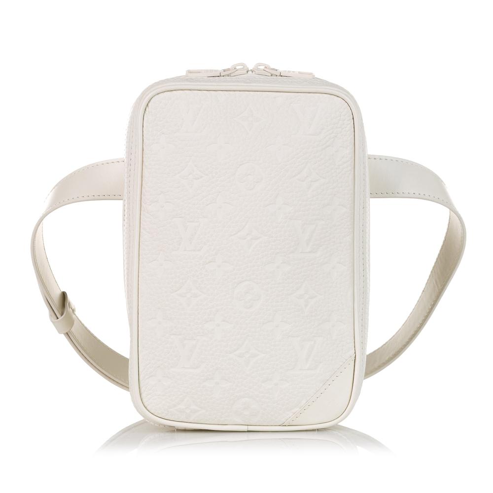 Louis Vuitton AB Louis Vuitton White Calf Leather Monogram Taurillon Utility Side France