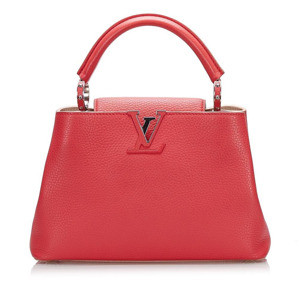 Louis Vuitton B Louis Vuitton Red Calf Leather Taurillon Capucines BB France