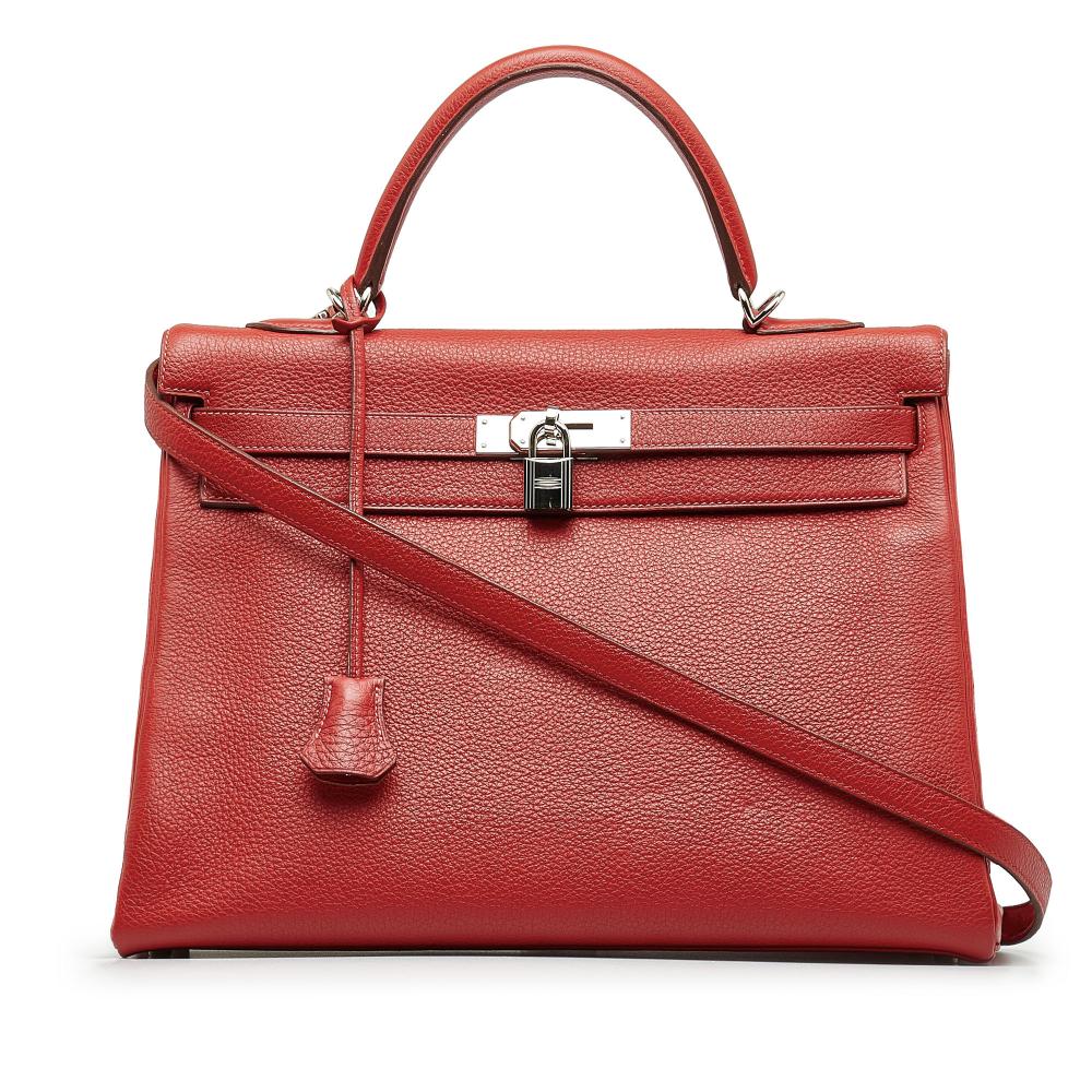 Hermès AB Hermès Red Calf Leather Togo Kelly 35 France