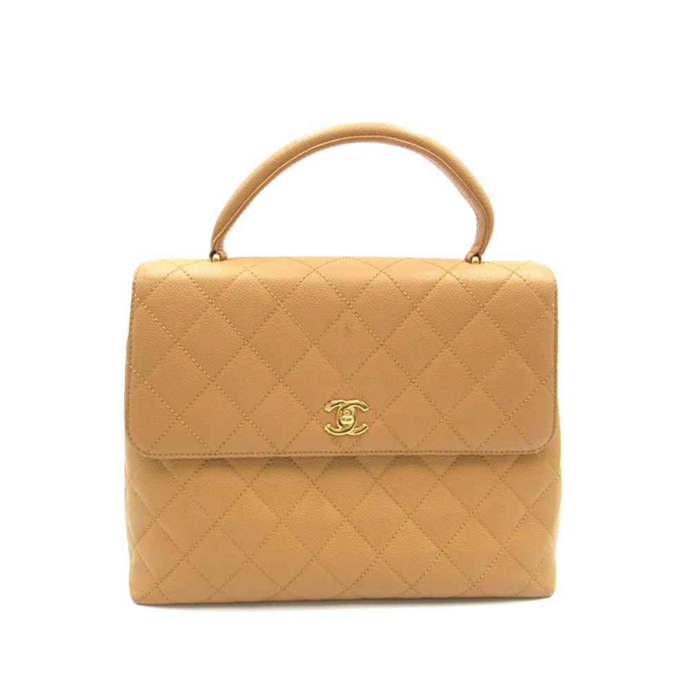 Chanel B Chanel Brown Light Brown Caviar Leather Leather Caviar Kelly Top Handle Bag Italy