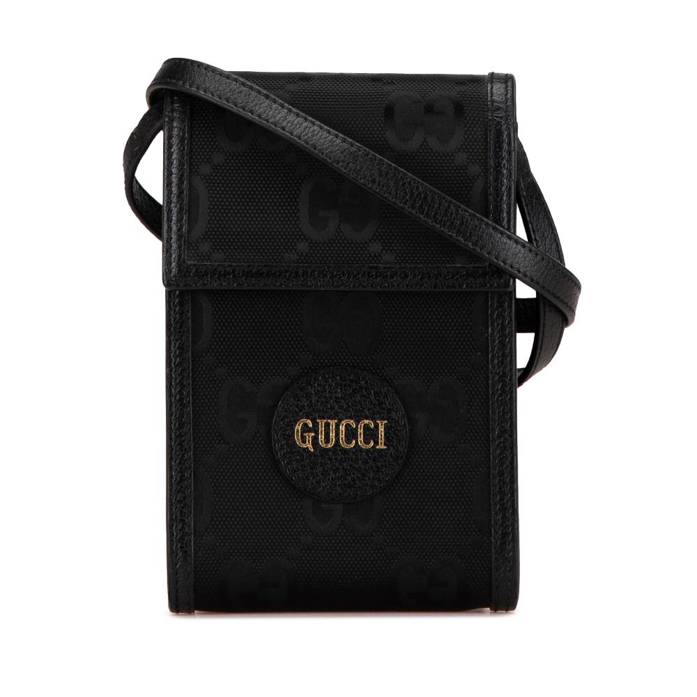 Gucci AB Gucci Black Nylon Fabric Off The Grid Mini GG Econyl Crossbody Italy