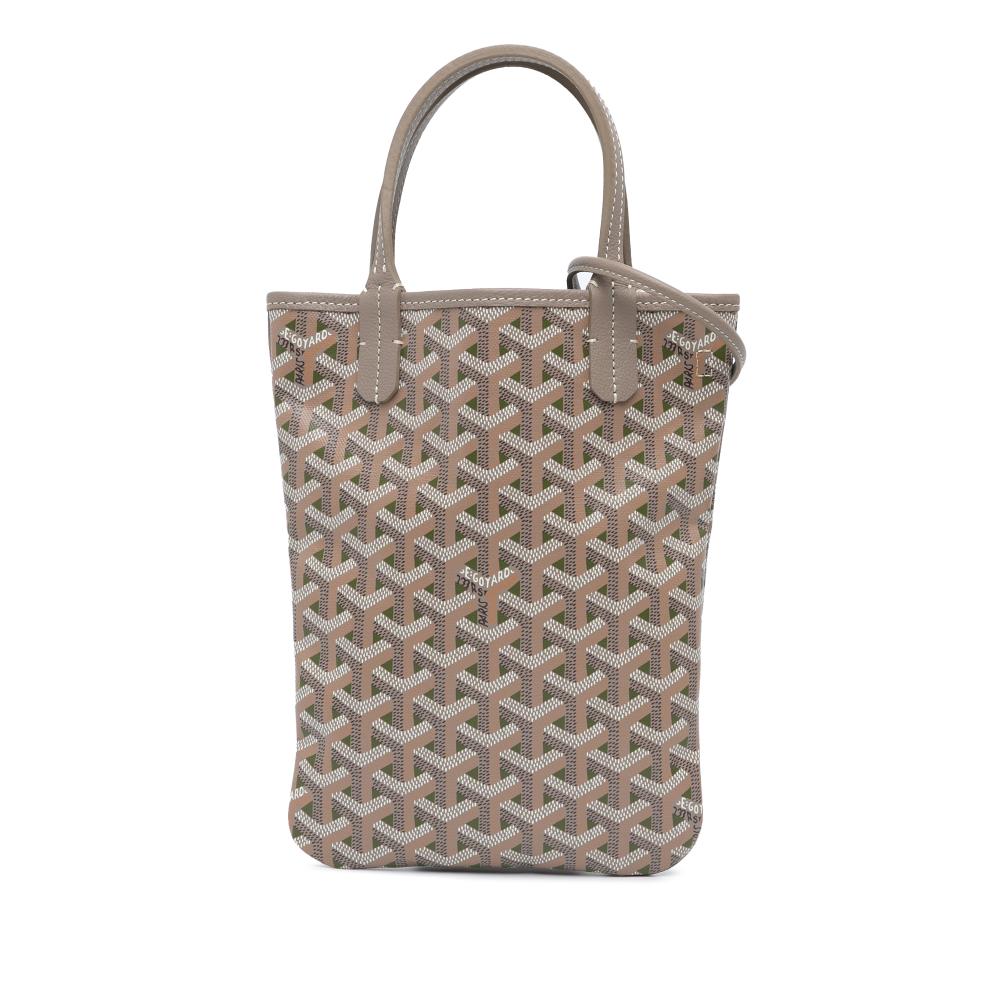 Goyard AB Goyard Brown Taupe Coated Canvas Fabric Goyardine Poitiers Claire Voie France