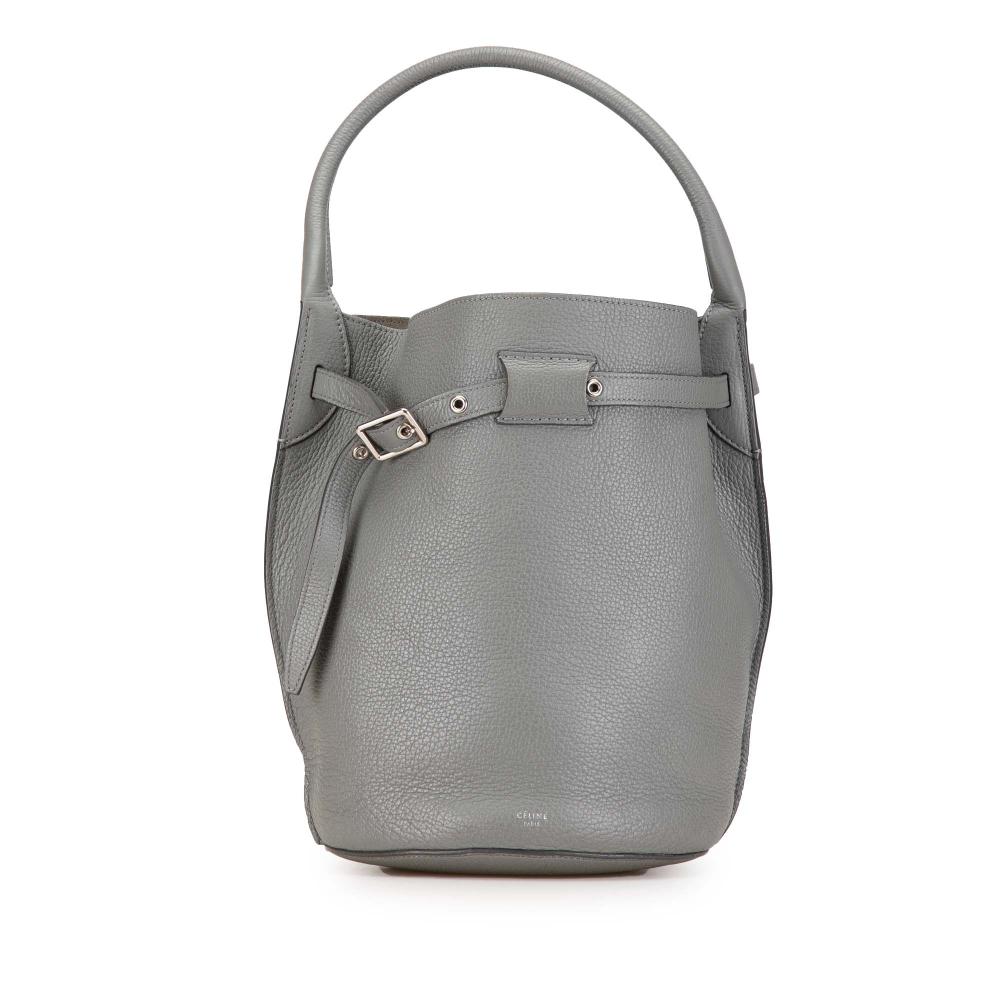 Celine B Celine Brown Beige Calf Leather Big Bag Bucket Italy