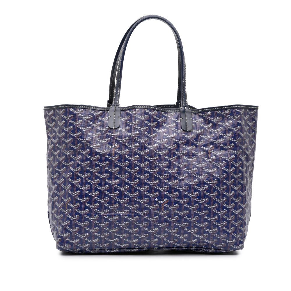 Goyard B Goyard Blue Dark Blue Coated Canvas Fabric Goyardine Saint Louis PM France
