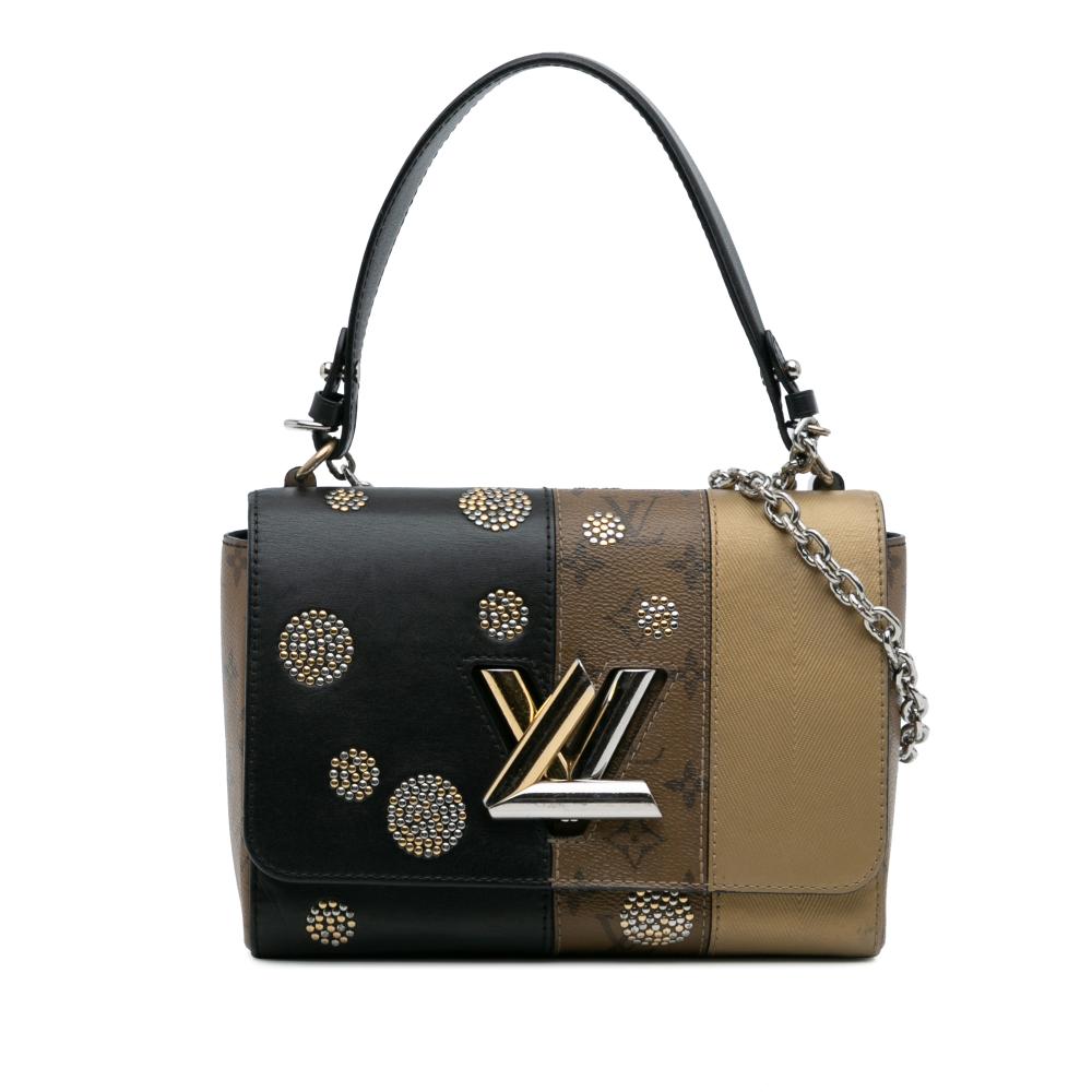 Louis Vuitton Limited Edition Calfskin and Monogram Reverse Studded Night Lights Twist MM