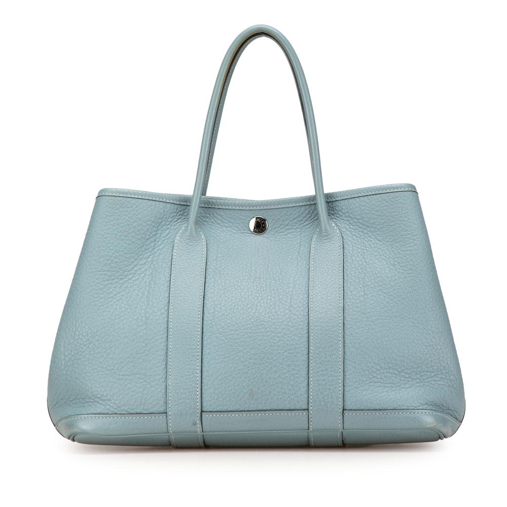 Hermès B Hermès Blue Light Blue Calf Leather Negonda Garden Party 30 France
