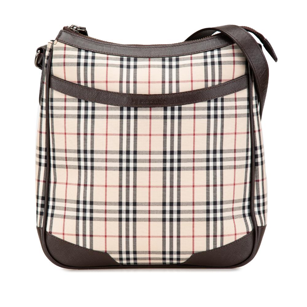Burberry B Burberry Brown Beige Canvas Fabric House Check Crossbody United Kingdom