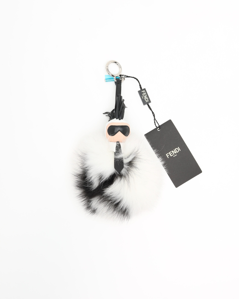 Fendi Karlito Lagerfeld Fur Keychain