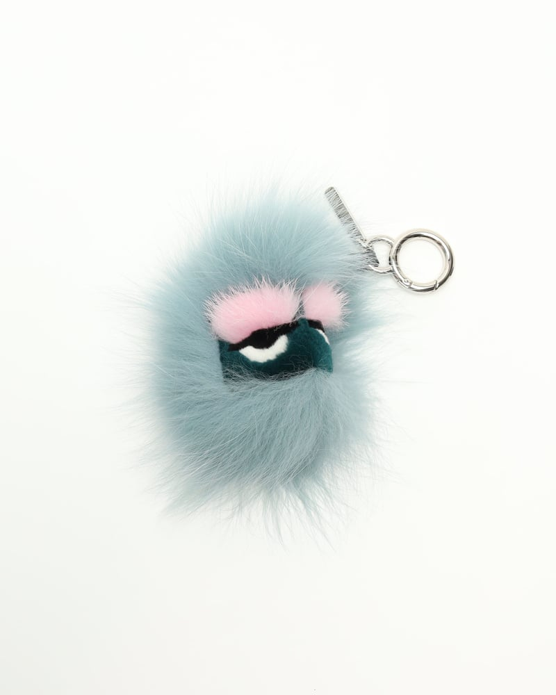 Fendi Fox Mink Fur Vitello Flamingo Mini Bag Bug Charm