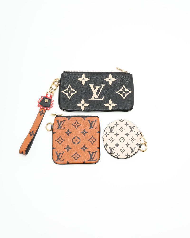 Louis Vuitton Black Monogram Empreinte Crafty Pochette Trio
