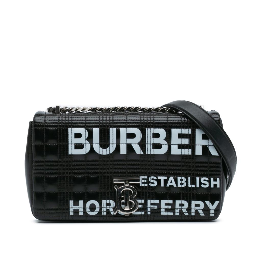 Burberry B Burberry Black Patent Leather Leather Small Patent Horseferry Lola Crossbody Italy