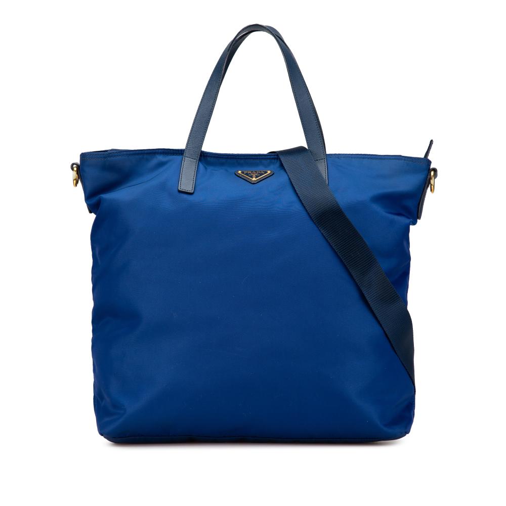 Prada B Prada Blue Nylon Fabric Tessuto Satchel Italy