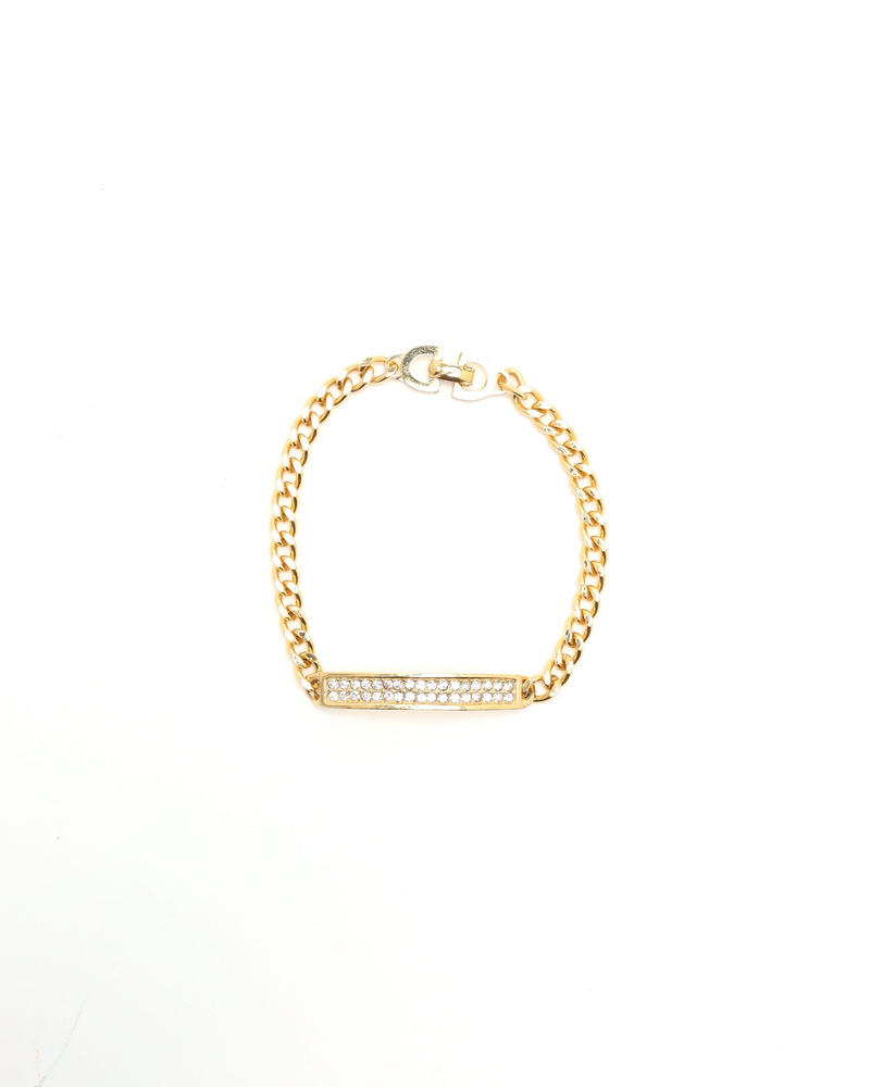 Christian Dior Rhinestone Chain Link Bracelet