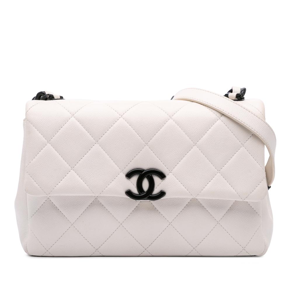 Chanel B Chanel White Caviar Leather Leather Medium Quilted Caviar My Everything Flap Italy