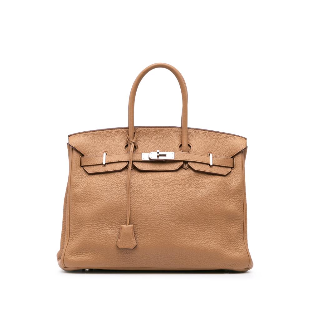 Hermès B Hermès Brown Light Brown Calf Leather Togo Birkin Retourne 35 France