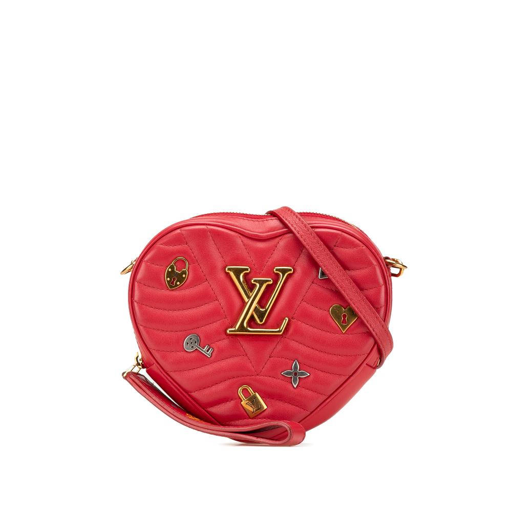 Louis Vuitton B Louis Vuitton Red Calf Leather skin Embellished New Wave Love Lock Crossbody Italy