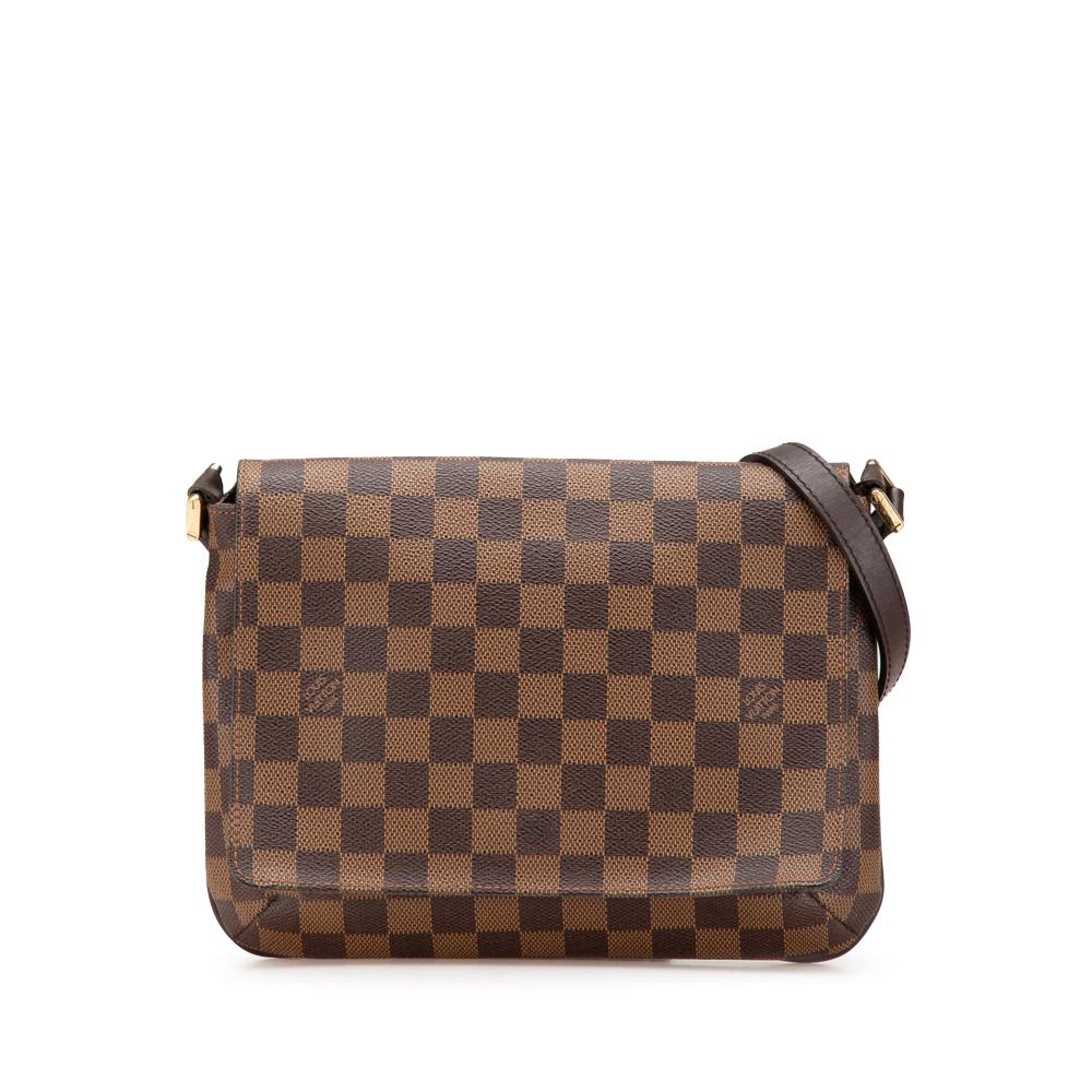 Louis Vuitton B Louis Vuitton Brown Damier Canvas Canvas Damier Ebene Musette Tango Short Strap Spain