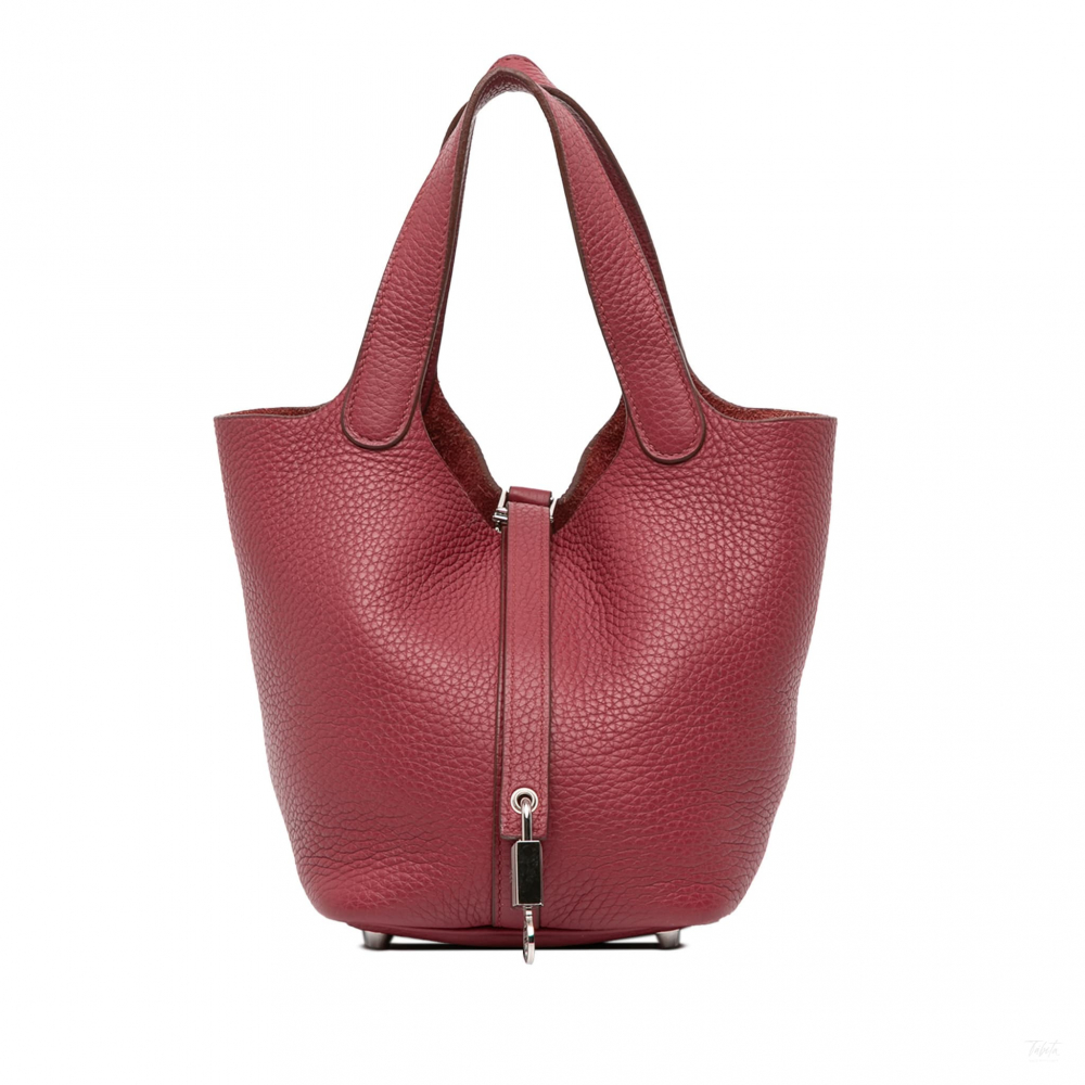 Hermès Picotin 18 Taurillon Clemence Leather Lock Bucket Handbag Rubis