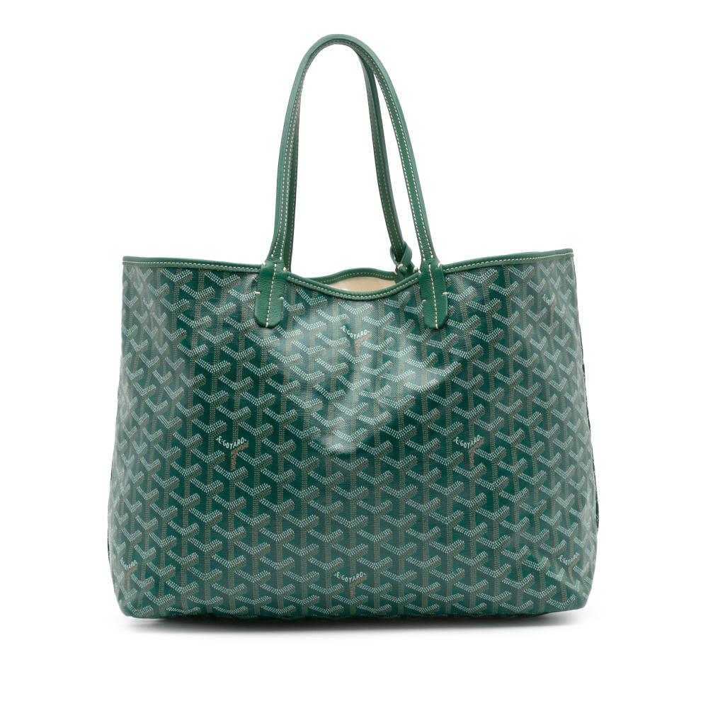 Goyard B Goyard Green Lime Coated Canvas Fabric Goyardine Saint Louis PM France
