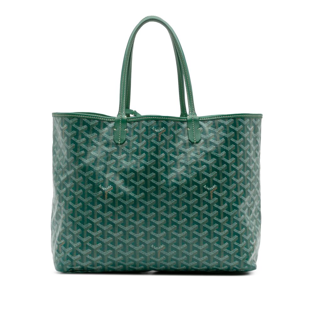 Goyard B Goyard Green Coated Canvas Fabric Goyardine Saint Louis PM France