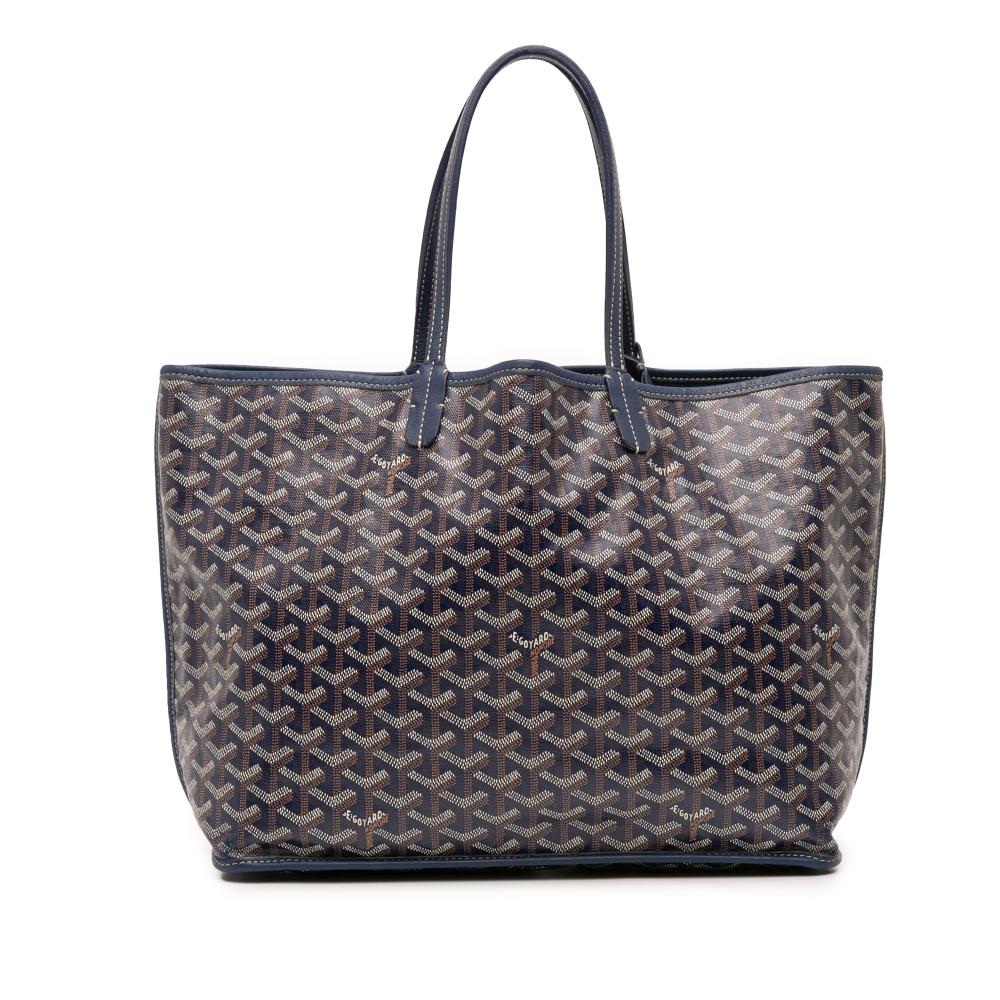 Goyard B Goyard Blue Navy Coated Canvas Fabric Goyardine Saint Louis PM France