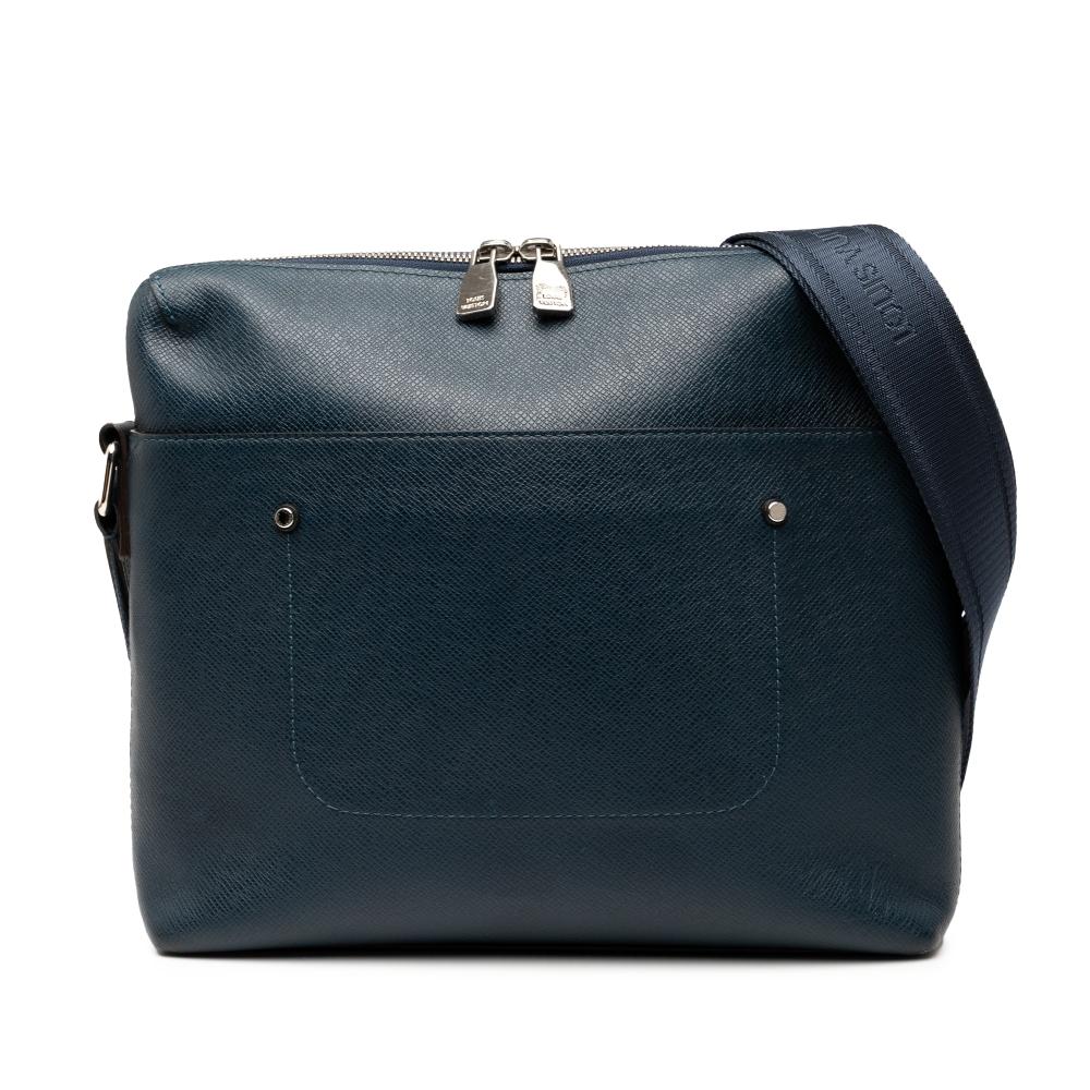 Louis Vuitton B Louis Vuitton Blue Navy Taiga Leather Leather Taiga Grigori PM France